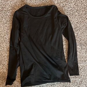Black Fleece Lined Long Sleeve Women's Undershirt